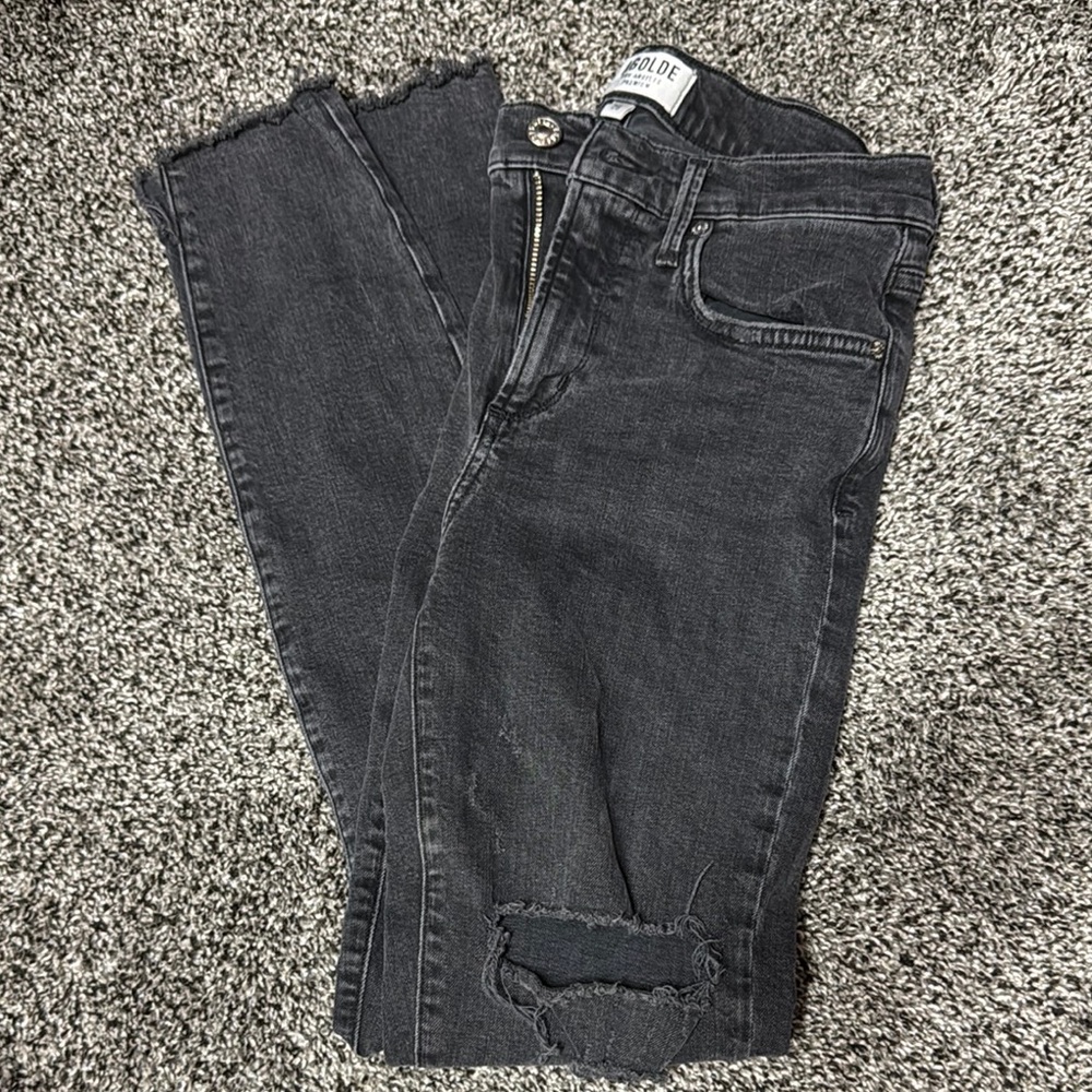Agolde Black Ankle Cropped Jeans